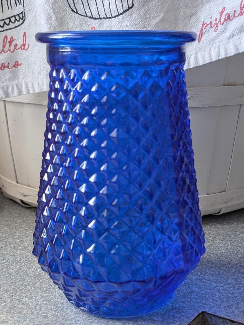 Cobalt blue glass "fairy light" or Vase